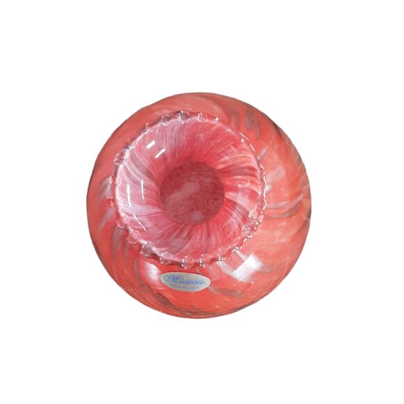 MURANO Mid Century Modern Art Glass Vase Orange Copper Avem Vase. Italian - Picture 3 of 6